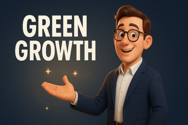 Sustainable Business Strategies: Go Green, Grow Fast! — a bold headline promoting eco-friendly growth and green business practices.