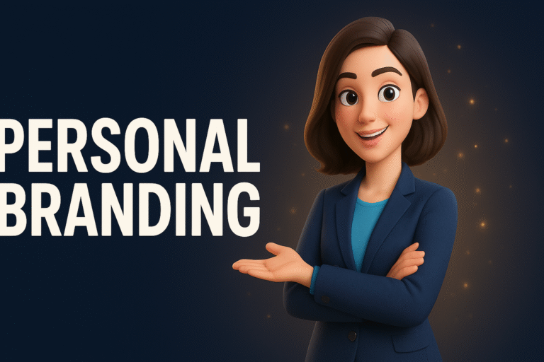 Digital branding concept with human silhouette surrounded by LinkedIn, Twitter, Instagram, and YouTube icons.